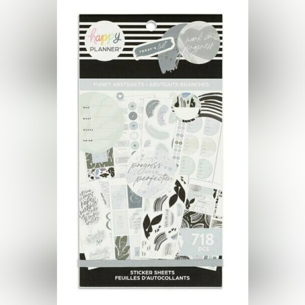 Happy Planner Funky Abstracts Progress Over Perfection Sticker Sheets